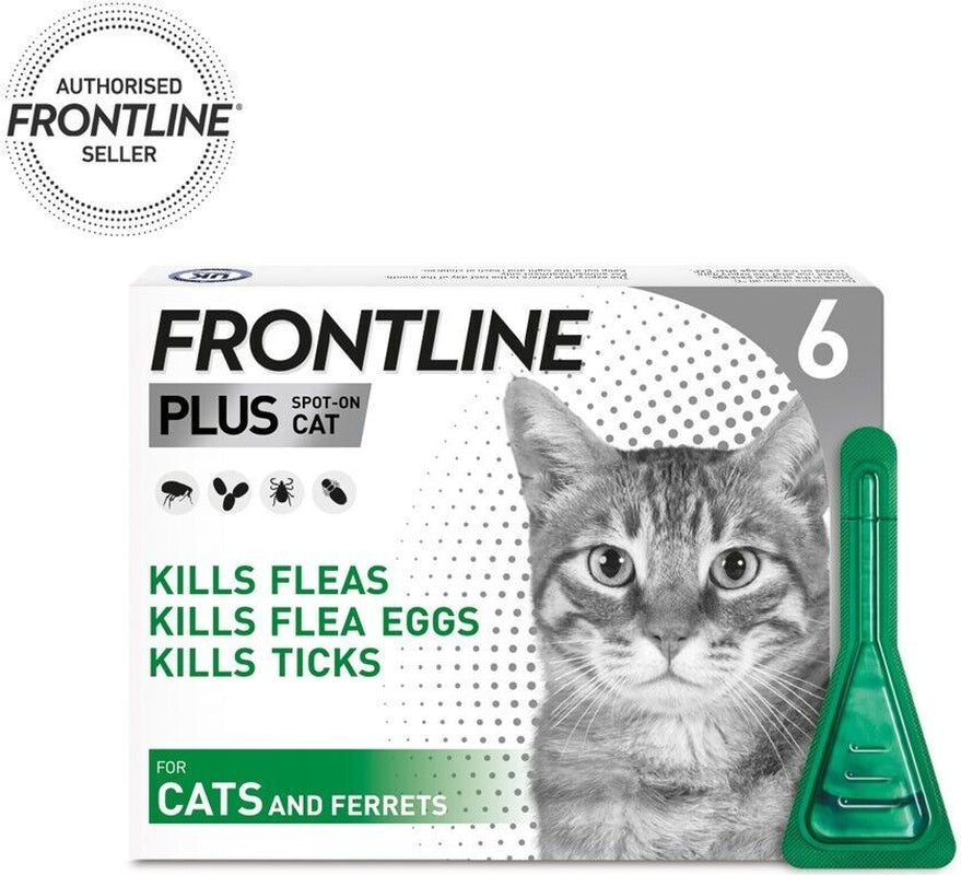 FRONTLINE Spot On Plus Flea, Lice, and Tick Treatment for Cats and Dogs - Effective Flea Elimination Solution