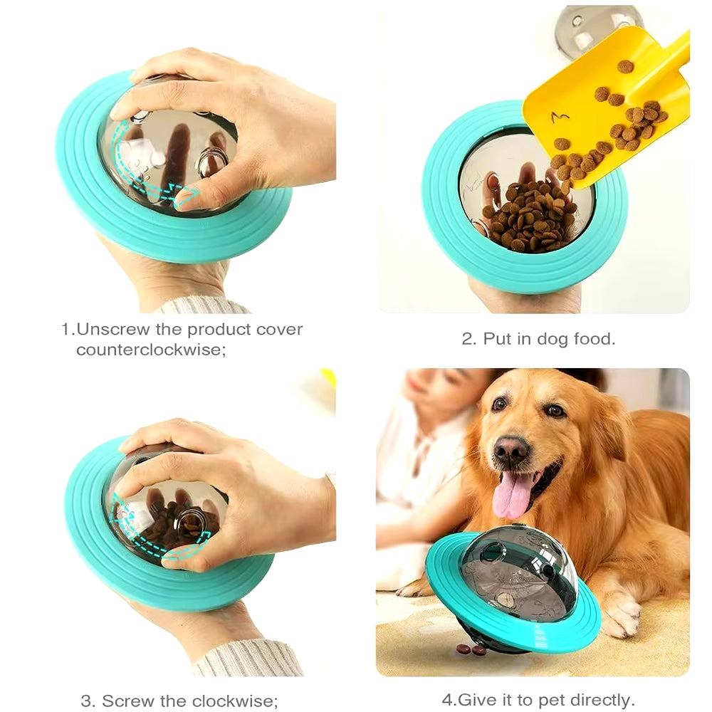 Pet Dog Cat Tumbler Treat Ball Feeder Food Dispenser Puzzle Interactive Toys