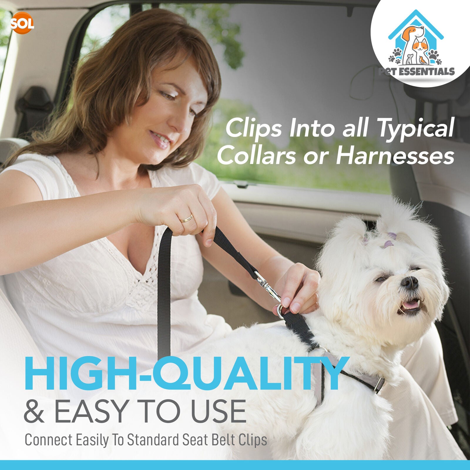 Adjustable Dog SEAT BELT Safety Harnesses 