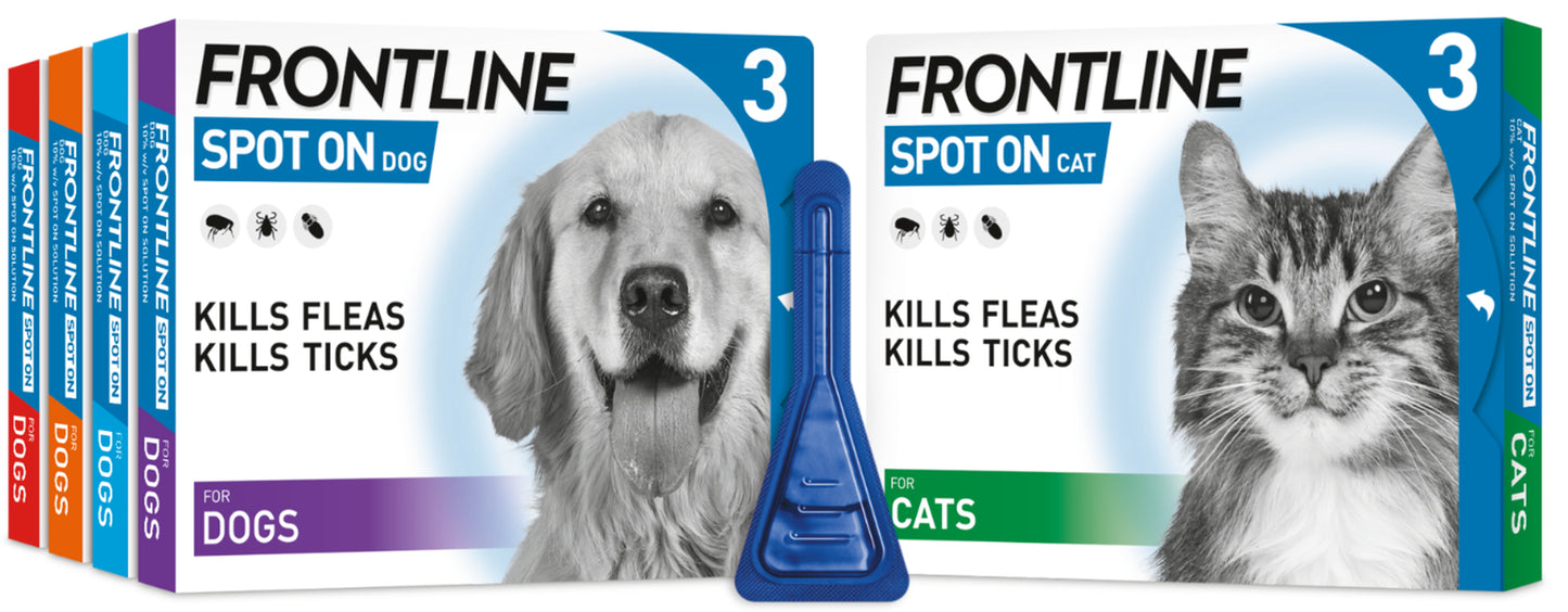 FRONTLINE Spot On Plus Flea, Lice, and Tick Treatment for Cats and Dogs - Effective Flea Elimination Solution