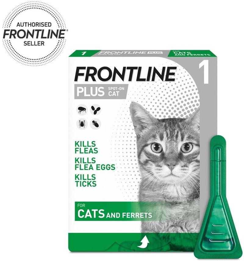 FRONTLINE Spot On Plus Flea, Lice, and Tick Treatment for Cats and Dogs - Effective Flea Elimination Solution