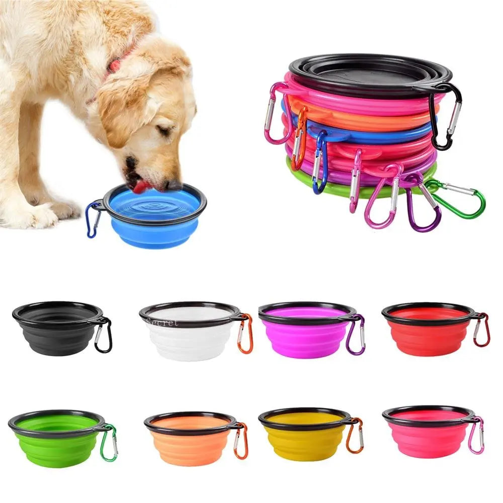 Collapsible Pet Silicone Dog Food /Water Bowl 