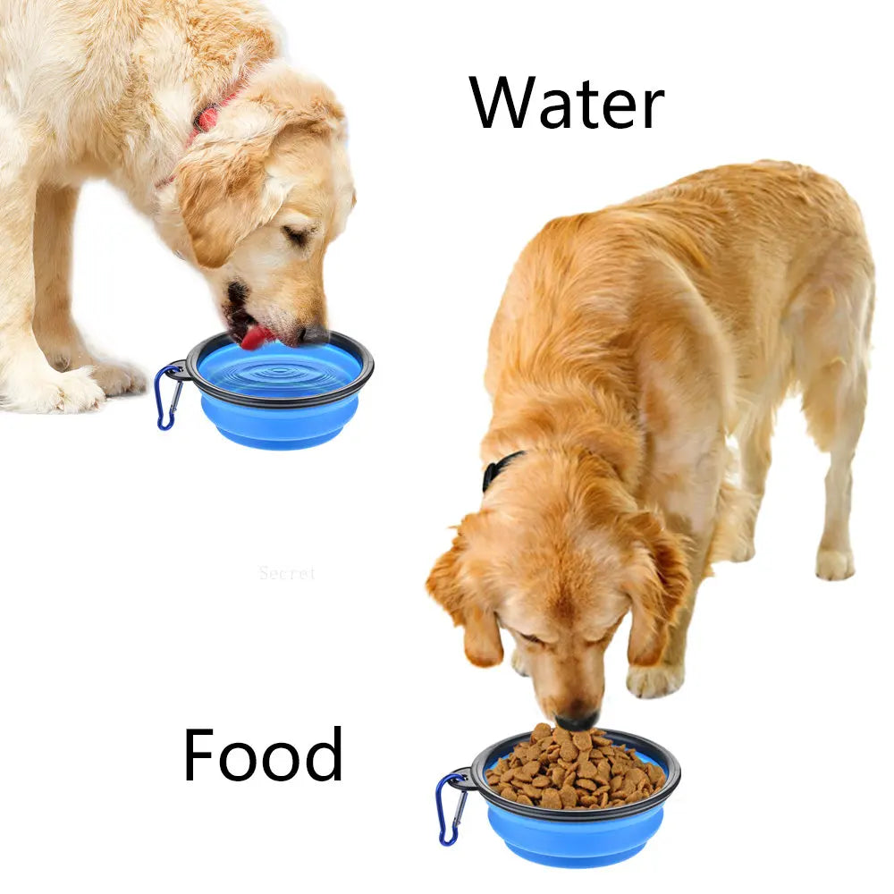 Collapsible Pet Silicone Dog Food /Water Bowl 